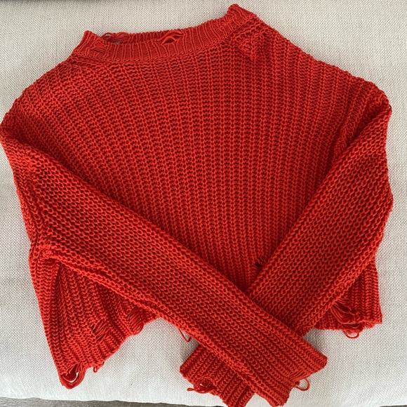 Zara Knit Orange Sweater - Size Small - Picture 8 of 8